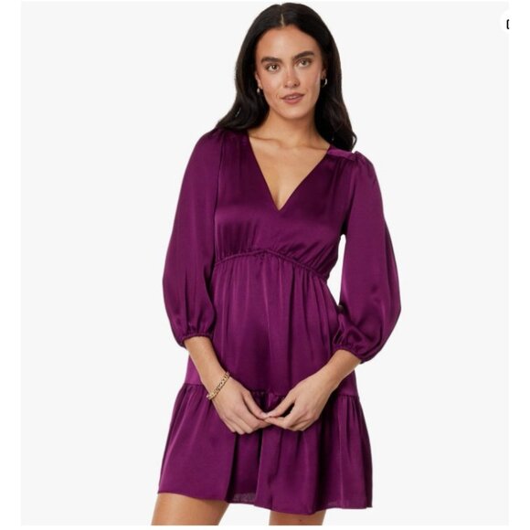 Womens Lilly Pulitzer NWT Deacon Dress Sz 6 V-Neck Cherry Purple Event - Picture 1 of 16